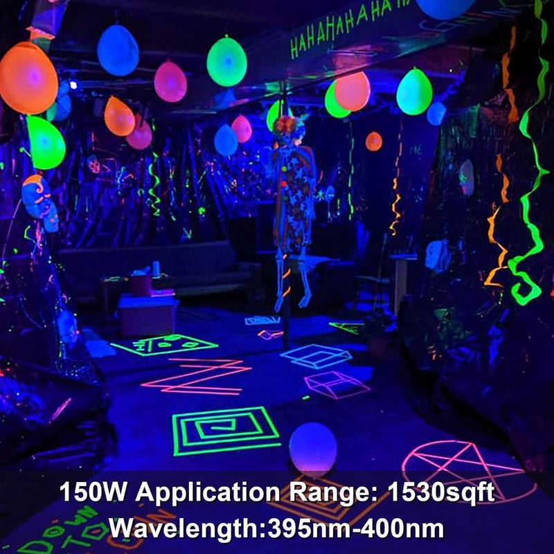 150W IP65 Waterproof LED Blacklight - 4 Pack for Parties