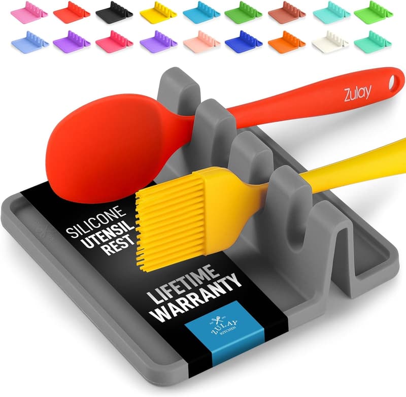 Heat-Resistant Silicone Utensil Rest with Drip Pad