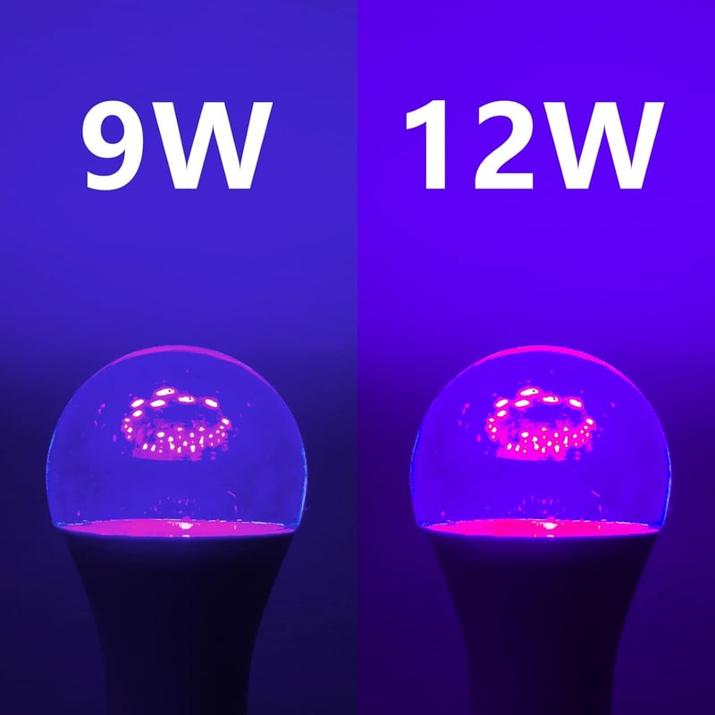 LED Blacklight Bulb 9W UVA Glow for Parties - 4 Pack