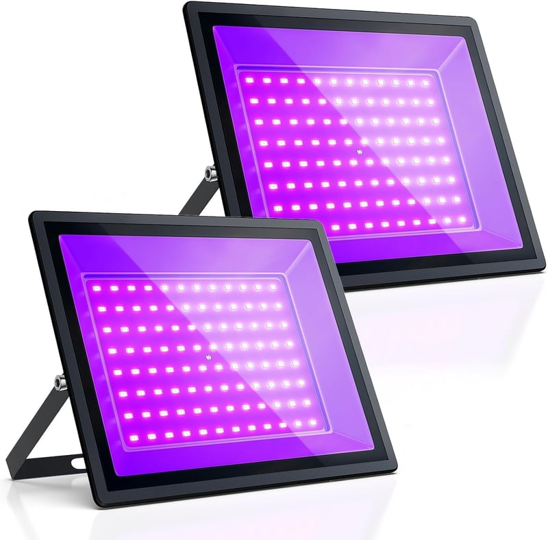 100W Waterproof UV Black Light Lamps - Perfect for Parties & Decor