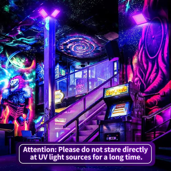 100W Waterproof UV Black Light Lamps - Perfect for Parties & Decor