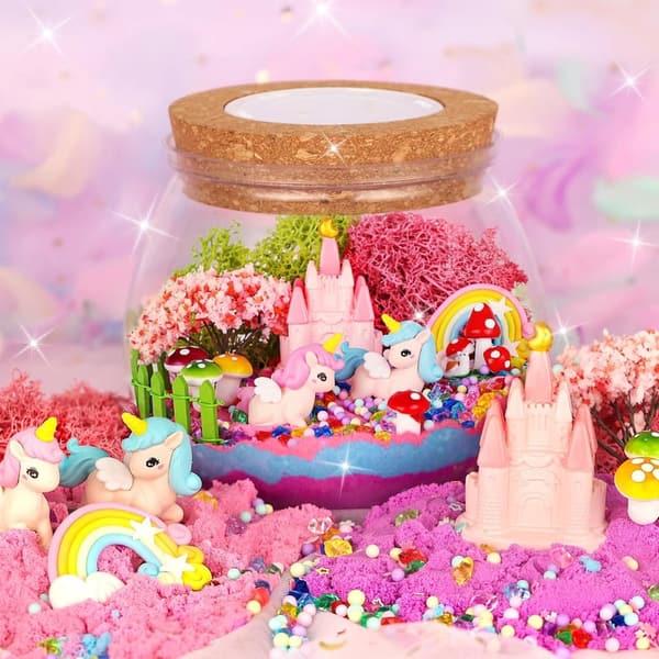 Unicorn DIY Terrarium Kit - LED Night Light Gift for Kids