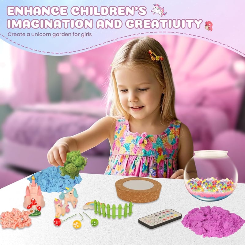 Unicorn DIY Terrarium Kit - LED Night Light Gift for Kids