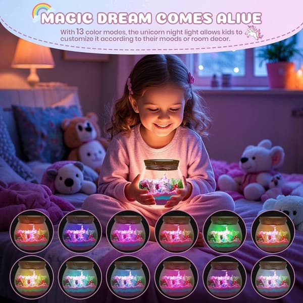 Unicorn DIY Terrarium Kit - LED Night Light Gift for Kids