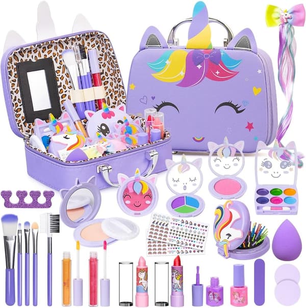 Kids Makeup Kit - Washable Cosmetic Set for Girls Ages 3-12