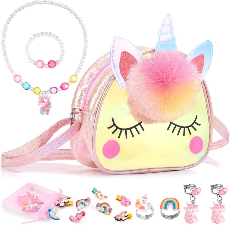 Unicorn Dress Up Purse Set for Girls 3-10 | 18-Piece Gift
