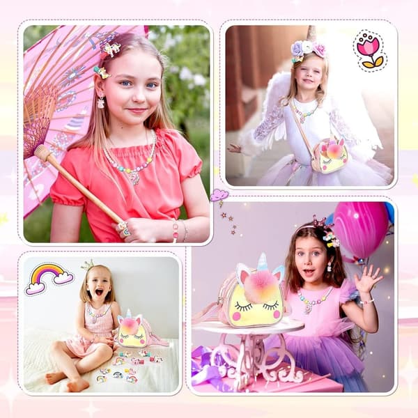 Unicorn Dress Up Purse Set for Girls 3-10 | 18-Piece Gift