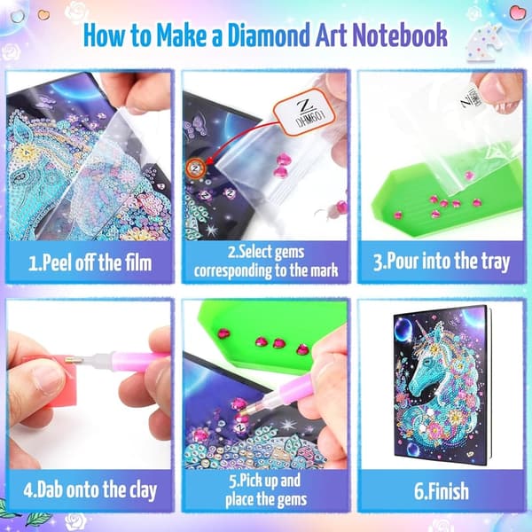 Unicorn Diamond Painting Kit for Girls, Age 6-12 Birthday Gift