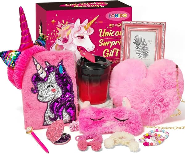 Unicorn Gift Set for Girls - Plush Purse, Diary, Frame & More