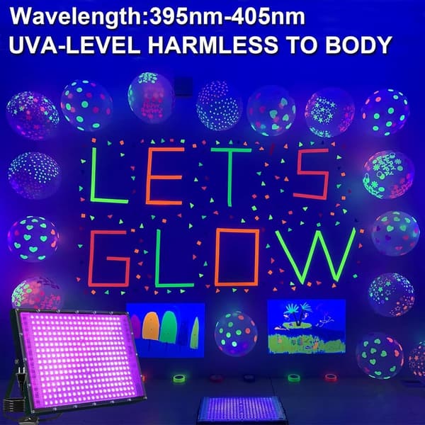 UV Black Light 336 LEDs - 2 Pack for Glow Parties & Halloween