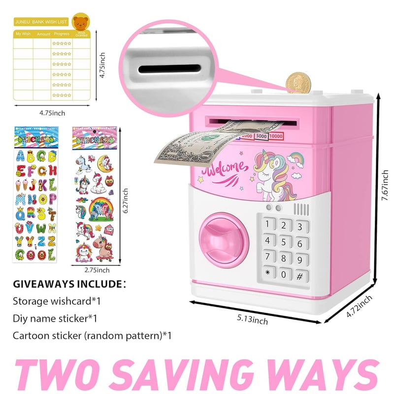 Unicorn Electronic Piggy Bank for Girls - Birthday Gift