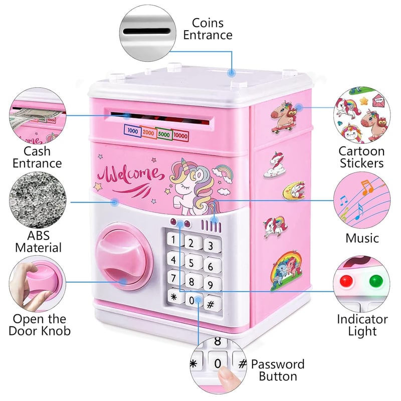 Unicorn Electronic Piggy Bank for Girls - Birthday Gift