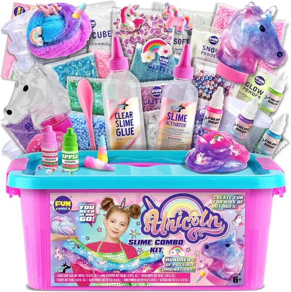 Unicorn Cloud Slime Kit for Kids Age 6+, Fun Birthday Gift