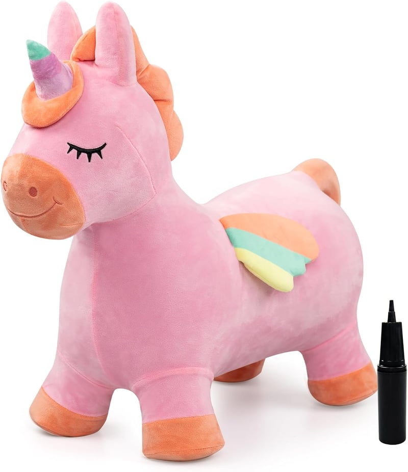 Unicorn Bouncy Ride-On Toy for Kids - Perfect Birthday Gift