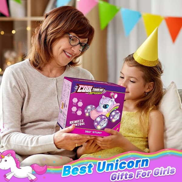 Unicorn 4WD Remote Control Car with LED Lights for Girls