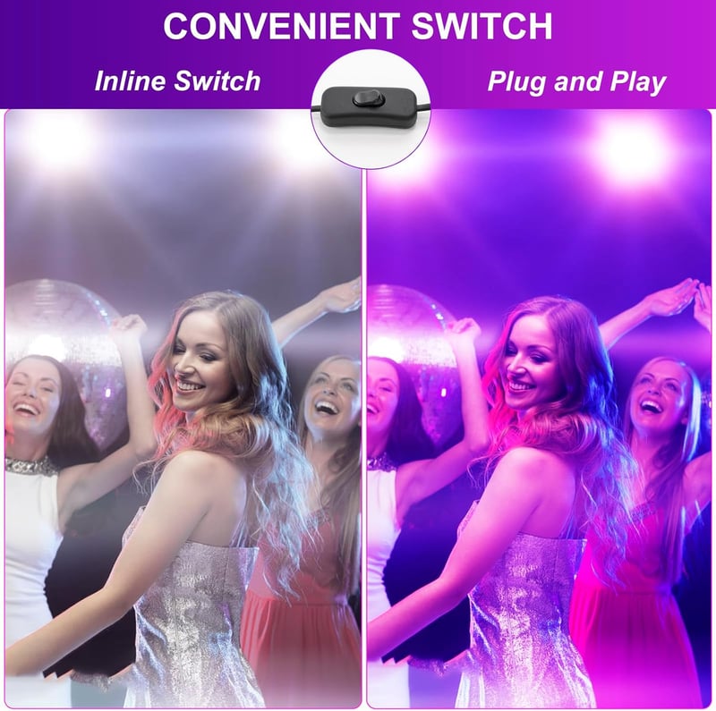 Glow Party 300W LED Black Light Flood Lights - 395nm UV, IP65 Waterproof (4 Pack)
