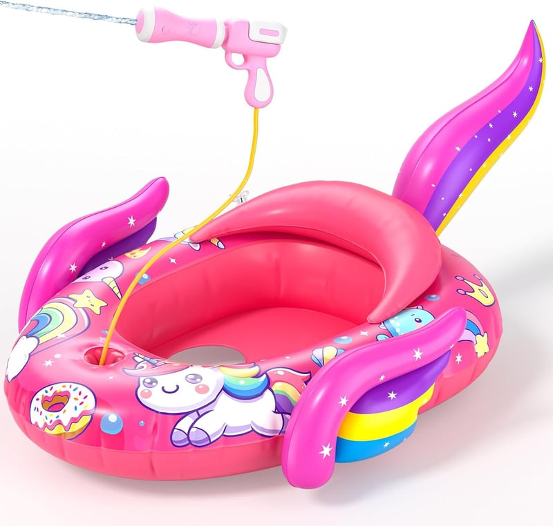 Unicorn Inflatable Pool Float with Water Gun for Kids