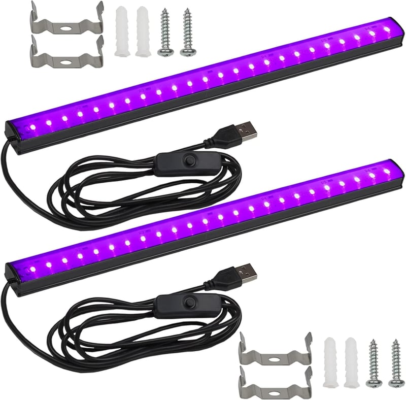 10W USB Blacklight Strip - 2 Pack for Glow Parties