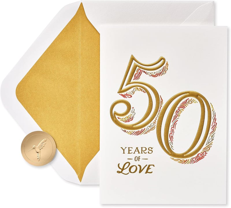 50th Anniversary Card for Couples - Wonderful Memories