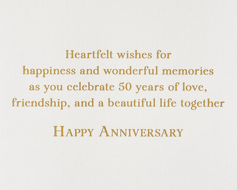 50th Anniversary Card for Couples - Wonderful Memories