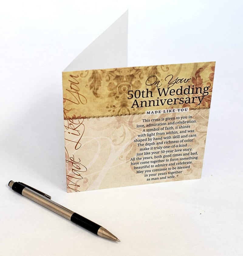 50th Anniversary Handmade Glass Cross Gift