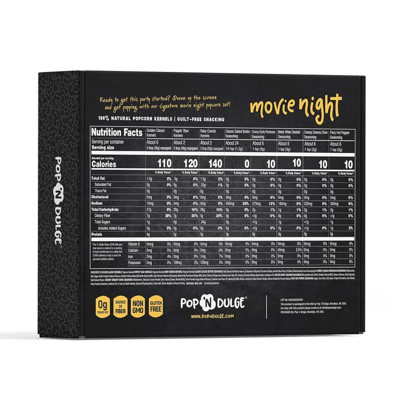Movie Night Gift Set – 16 pcs Gourmet Popcorn & Seasonings