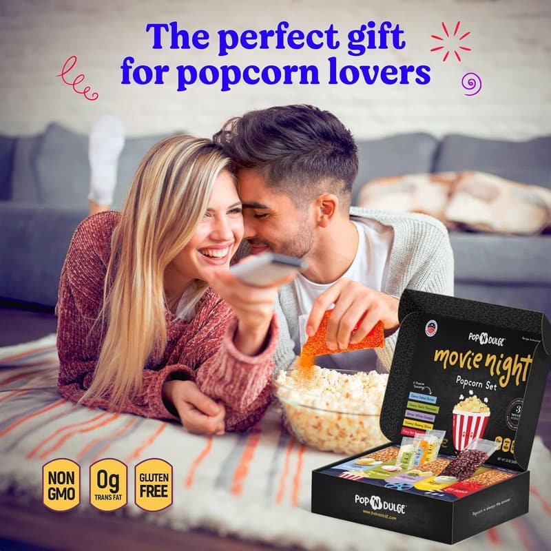 Movie Night Gift Set – 16 pcs Gourmet Popcorn & Seasonings