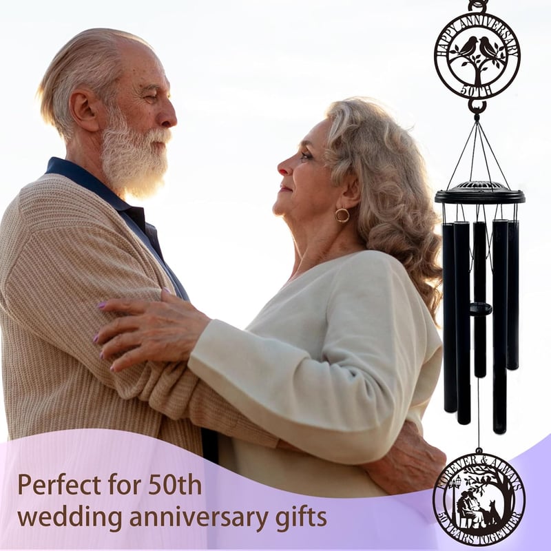 50th Anniversary Wind Chime Gift - Love Bird Keepsake