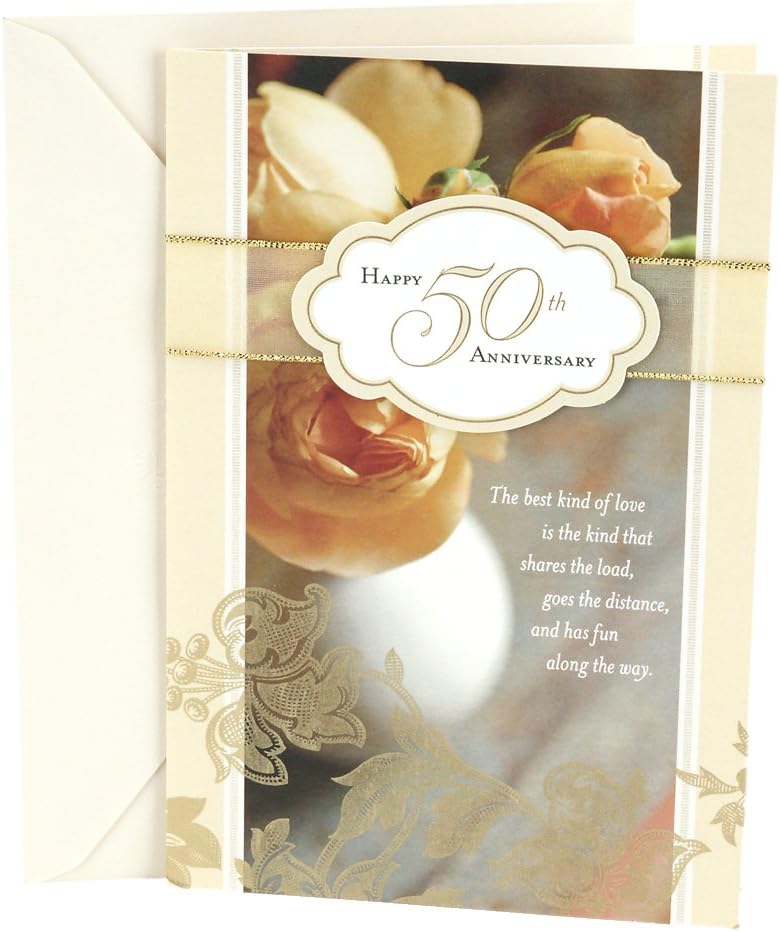 50th Anniversary Card with Roses