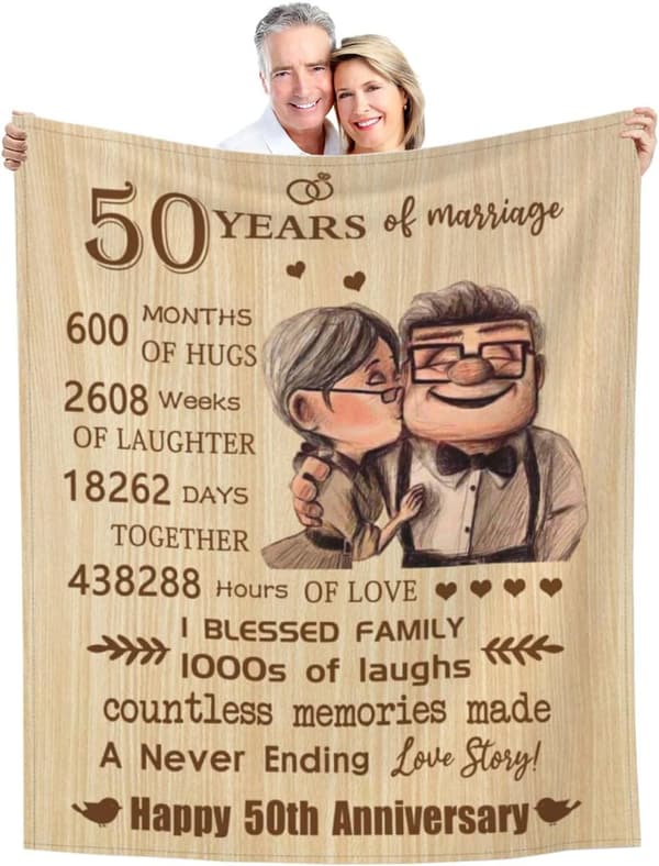 50th Anniversary Blanket Gift for Couples, 60
