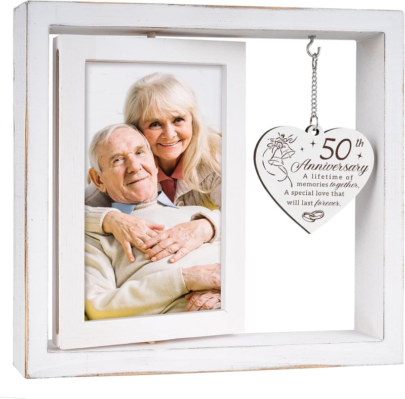 50th Anniversary Golden Picture Frame for Couples
