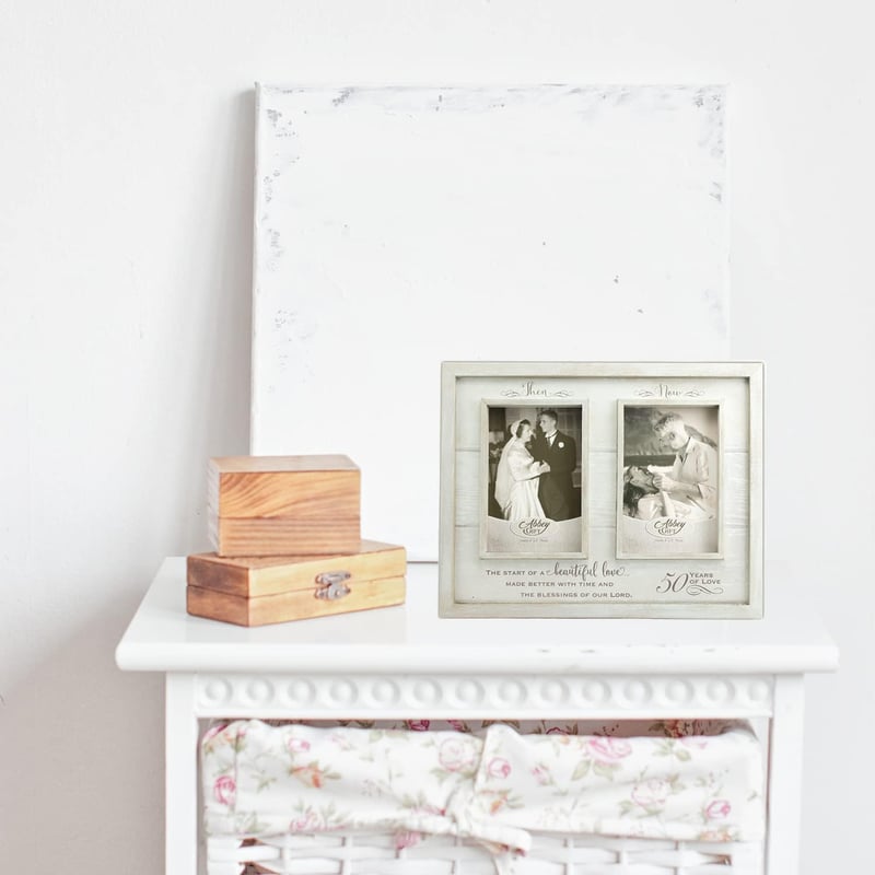 50th Anniversary Rustic Wood Photo Frame for Couples