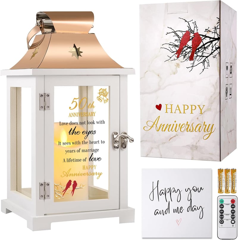 50th Anniversary Lantern for Couples - Unique Decor Gift