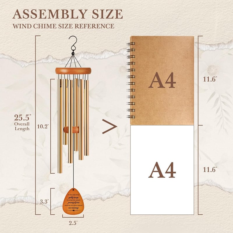 50th Anniversary Wind Chime – Golden Keepsake for Couples