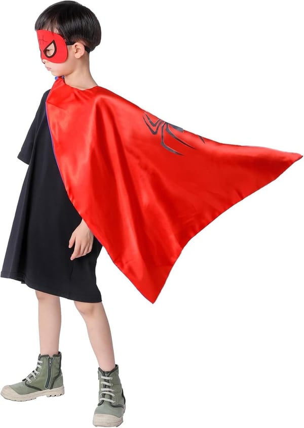 Kids' Superhero Cape and Mask Costume for Ages 3-9