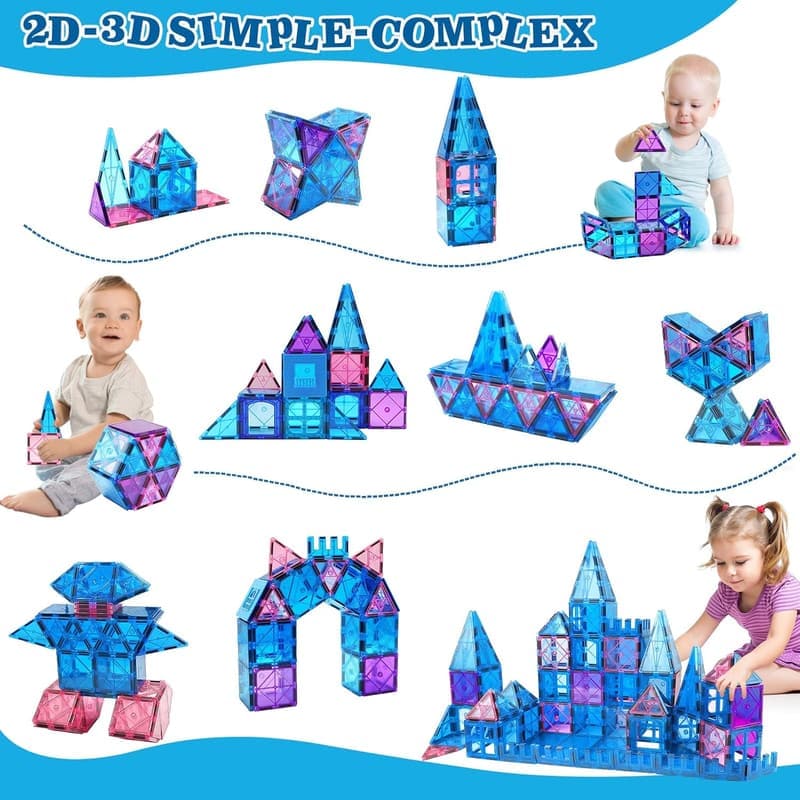 Magnetic Building Blocks for Kids Age 3-8 - Princess Castle Set