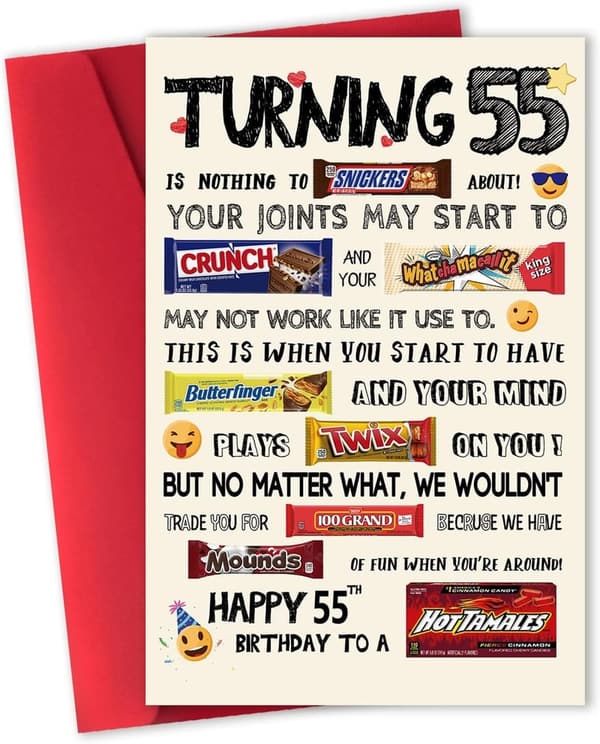 55th Birthday Card for Him or Her - Fun, Unique Gift Idea
