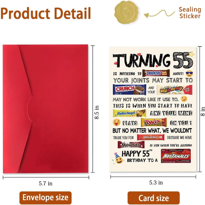 55th Birthday Card for Him or Her - Fun, Unique Gift Idea
