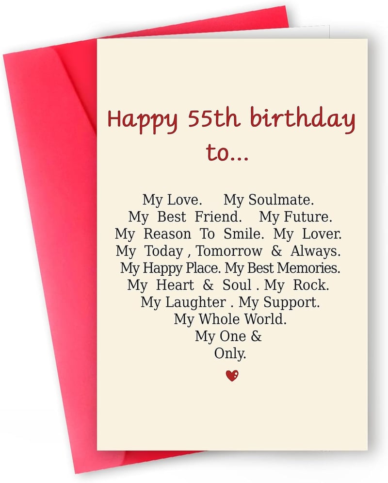 55th Birthday Card for Couples - Humorous & Romantic
