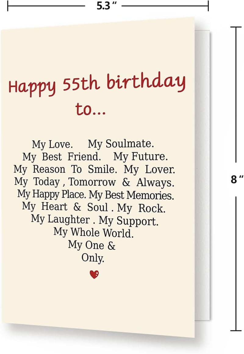55th Birthday Card for Couples - Humorous & Romantic