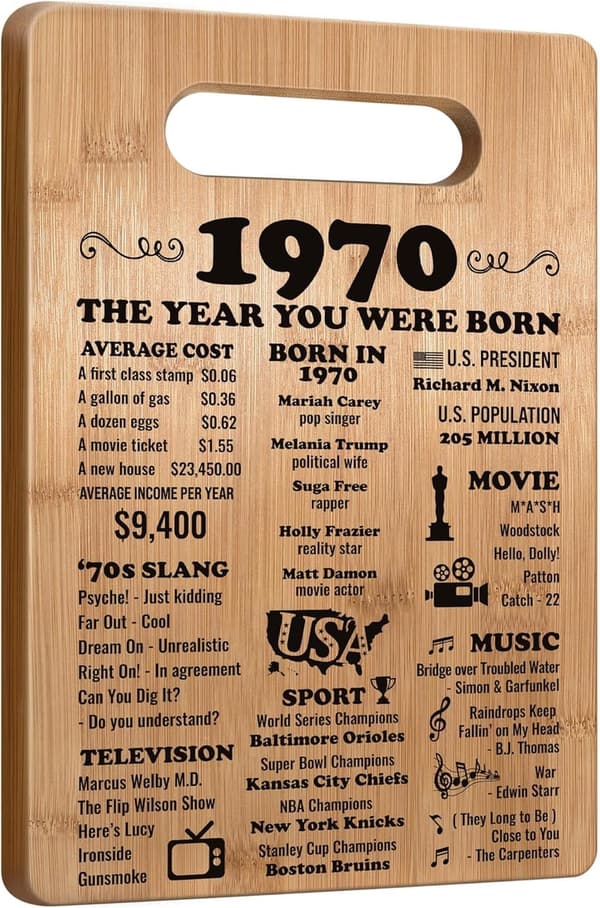 55th Birthday Personalized Cutting Board Gift for Him/Her