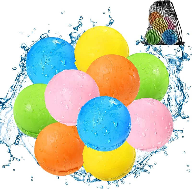 Summer Water Balloons for Kids - Reusable & Quick-Fill (10-Pack)