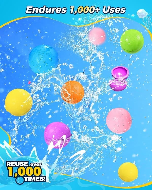 Summer Water Balloons for Kids - Reusable & Quick-Fill (10-Pack)