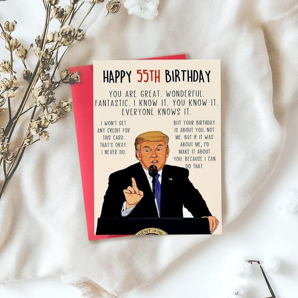 Funny 55th Birthday Card for Couples - Humorous Donald Theme