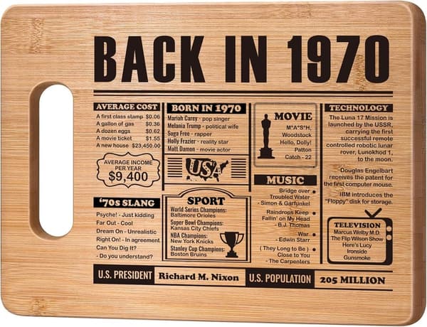 55th Birthday Engraved Bamboo Cutting Board for Couples