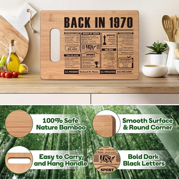 55th Birthday Engraved Bamboo Cutting Board for Couples