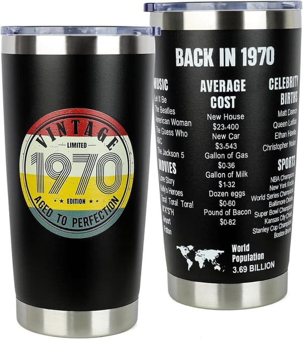 55th Birthday Gift: 20oz Stainless Steel Tumbler for Him/Her
