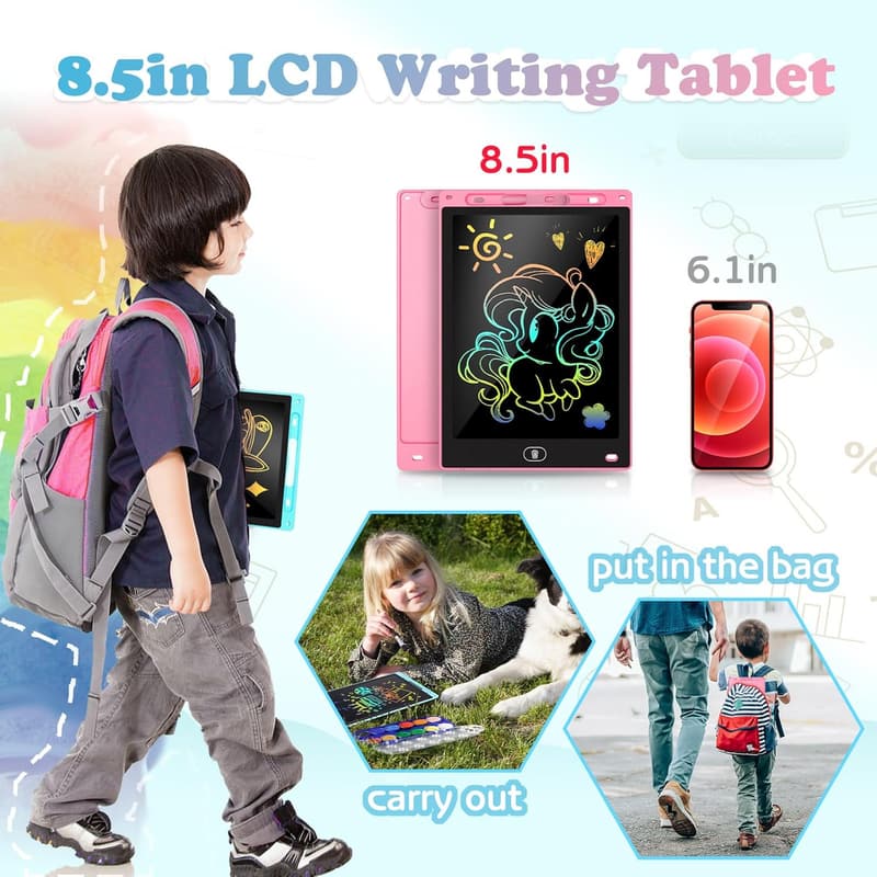 8.5-Inch LCD Writing Tablet for Kids - 2-Pack