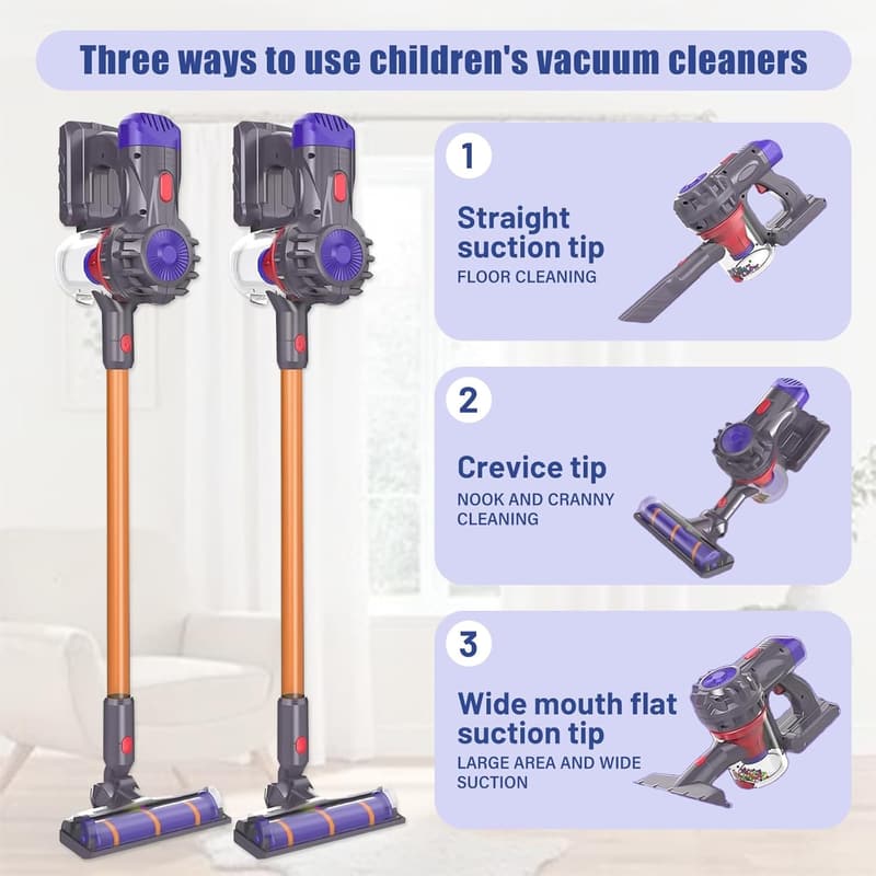 Toddler Pretend Play Vacuum Toy with Light & Sound for Kids