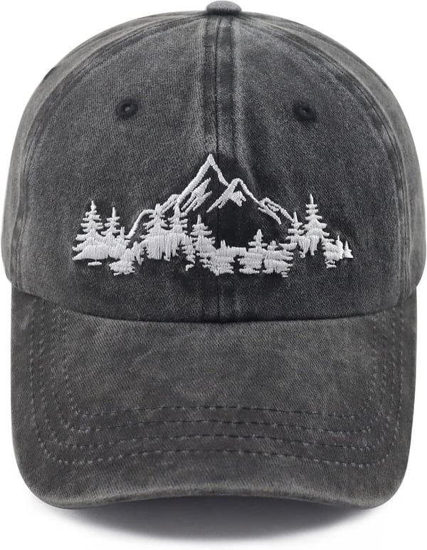 Funny Mountain Trees Baseball Cap for Outdoor Enthusiasts